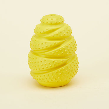 Unzerstörbares Hundespielzeug, gelbes ovales Kauspielzeug aus Gummi, Drei Größen für alle Hunde & perfekt zum Spielen