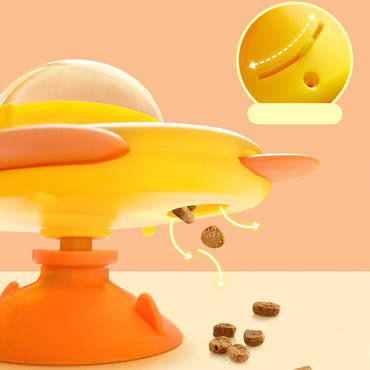 Hunde Intelligenzspielzeug, Gelbes Raketen-Futterspielzeug mit Saugfuß, Beschäftigungsspielzeug für Kleine & Mittlere Hunde