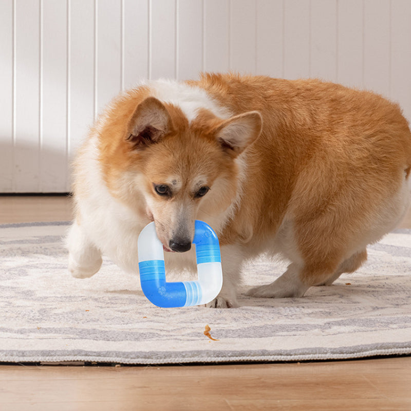 Hund Spielzeug, EVA Spleißen von Kauspielzeug für Hunde mit Sicherer & frischer Duft, Starke Plastizität, Zwei Farben