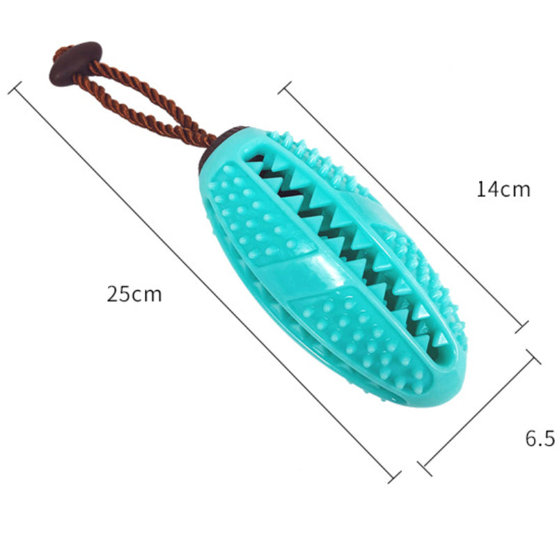 Unkaputtbares Hundespielzeug, Blau Ovales Fußball-kauspielzeug hund, für kleine & große Hunde zur Zahnreinigung, Zwei Größen