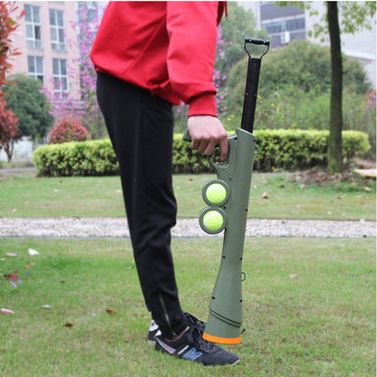 Hund Spielzeug, Interaktiver Grün Tennisballwerfer für Hunde aus ABS mit 2 Bällen, Praktisches Wurfspielzeug, Mit Umhängegurt