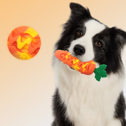 Unkaputtbares Hundespielzeug, Silikon-Karotte mit Quietsche für endlosen Spielspaß, langlebig & sicher, Drei Farben