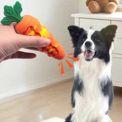 Unkaputtbares Hundespielzeug, Silikon-Karotte mit Quietsche für endlosen Spielspaß, langlebig & sicher, Drei Farben