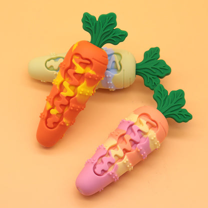 Unkaputtbares Hundespielzeug, Silikon-Karotte mit Quietsche für endlosen Spielspaß, langlebig & sicher, Drei Farben