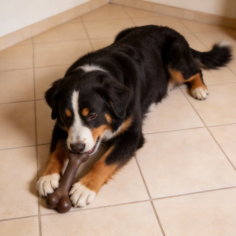 Kauknochen Hund, Brauner Kauknochen mit Rindfleischaroma, erhältlich in den Größen S, M, L, für alle Hunde
