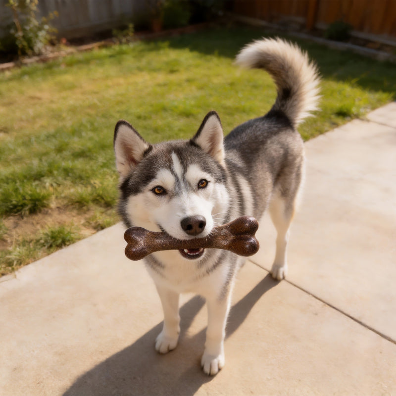 Kauknochen Hund, Brauner Kauknochen mit Rindfleischaroma, erhältlich in den Größen S, M, L, für alle Hunde