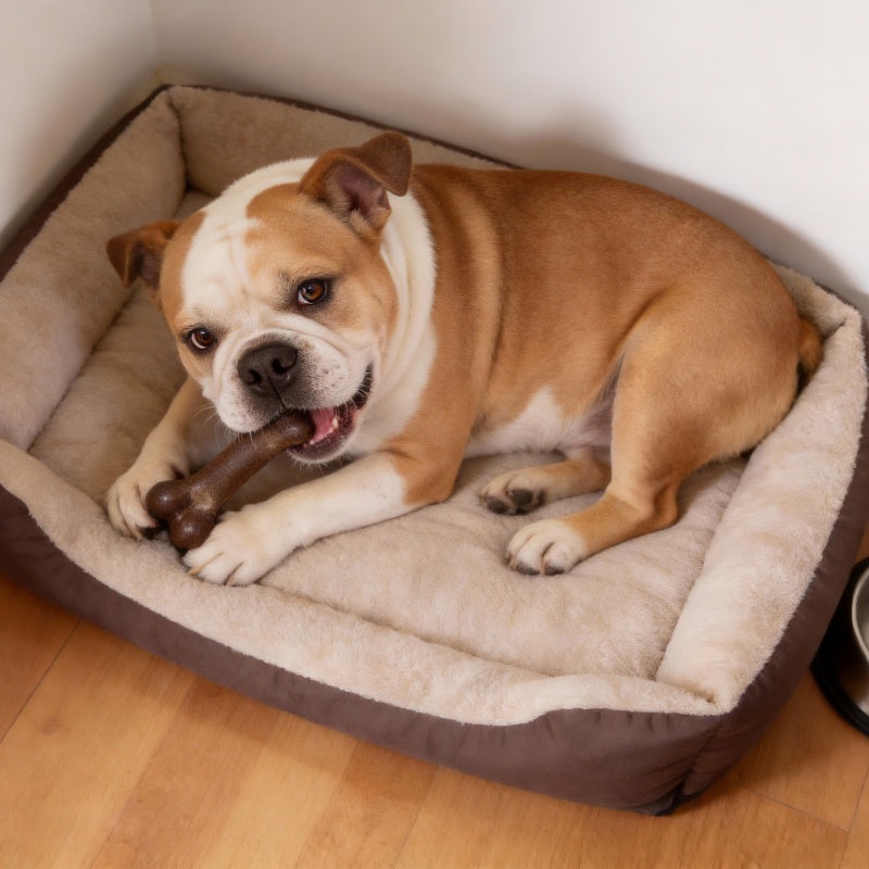 Kauknochen Hund, Brauner Kauknochen mit Rindfleischaroma, erhältlich in den Größen S, M, L, für alle Hunde