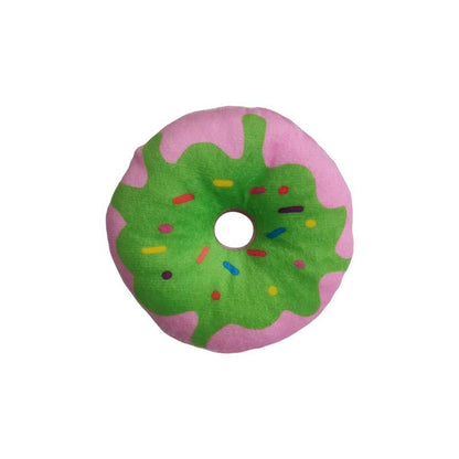 Kuscheltier für den Hund, Druck donut mit BiBi-Geräusch, Kauspielzeug für Hunde, 4 Farben wählbar (1 Stück)