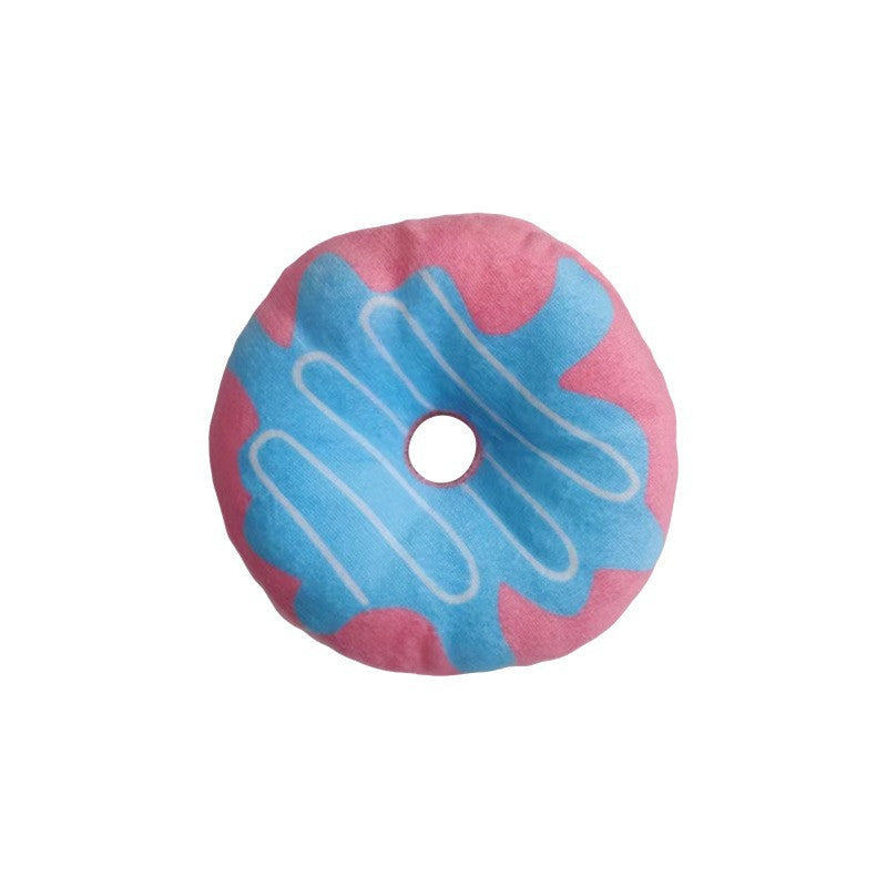 Kuscheltier für den Hund, Druck donut mit BiBi-Geräusch, Kauspielzeug für Hunde, 4 Farben wählbar (1 Stück)