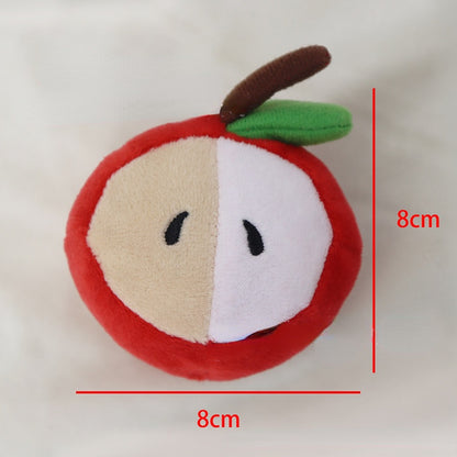 Hund Kuscheltiere, Plüsch Halbierte Apfel-Design, Kauspielzeug für Welpen mit BiBi-Geräusch, Durchmesser 8 cm, 2er Pack