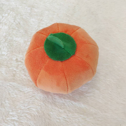 Kuscheltiere für Hunde, Orange Kürbis, Kuscheltier für Welpen mit Quietschenden, Zahnpflege-Spielzeug, Einzeln oder im 3er Set