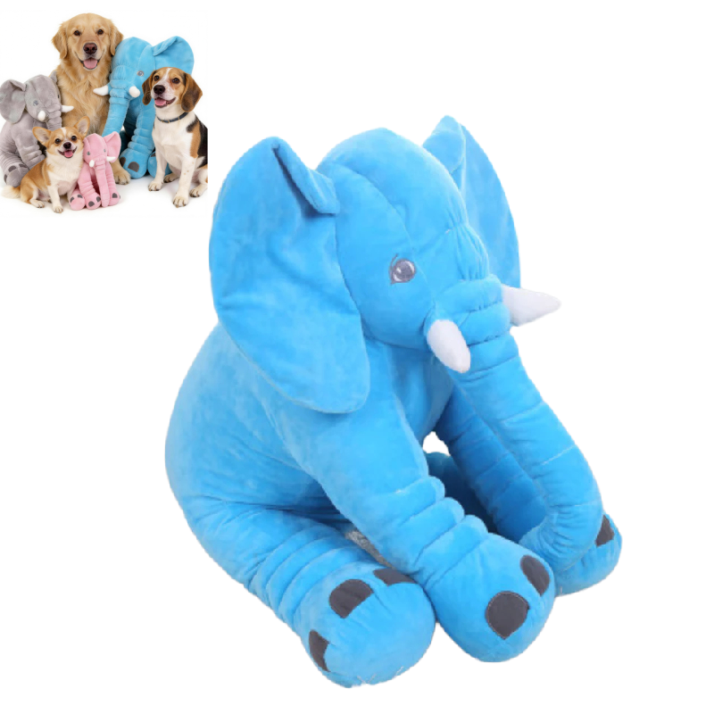 Kuscheltier für den Hund, Elefant in Form, Drei Farben und Größen, Weiches Plüschspielzeug, Beruhigend zum Einschlafen