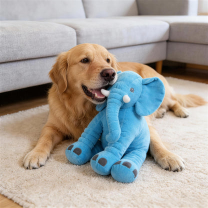 Kuscheltier für den Hund, Elefant in Form, Drei Farben und Größen, Weiches Plüschspielzeug, Beruhigend zum Einschlafen