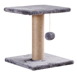 Pawsometime Kleine Kratzbäume für Katzen, Katzenbaum mit cm Plattform aus Plüsch, Sisal, Grau