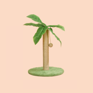Schmaler Kratzbaum mit Ballspielzeug, Kokosnusspalmen-Form, Hochwertiger Sisalstamm für kleine Katzen