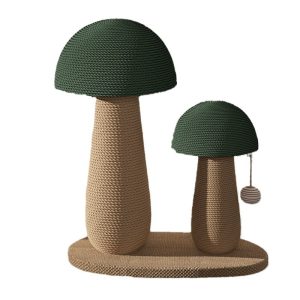 Stabiler Katzenkratzbaum, Hochwertige Sisal Kratzsäule in Pilzform, Katzenkratzbaum mit Interaktivem Spielball