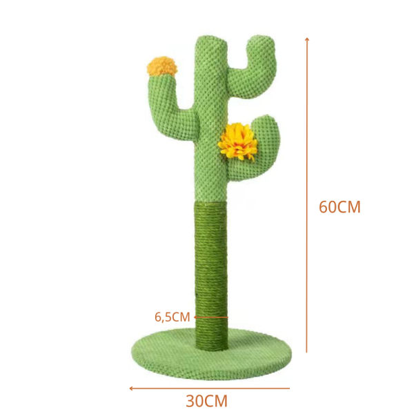 Pawsometime Großen Kratzbaum, Niedliches Kaktus-Design, Hochwertiges Sisal, Grün – Bild 2