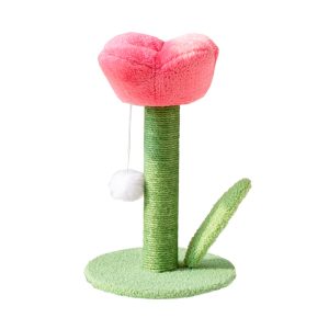 Pawsometime Katzenkratzbaum Flower, Tulpenform Katzenspielzeug, Sisalsäule Mit Plüschball, Für Wohnungskatzen