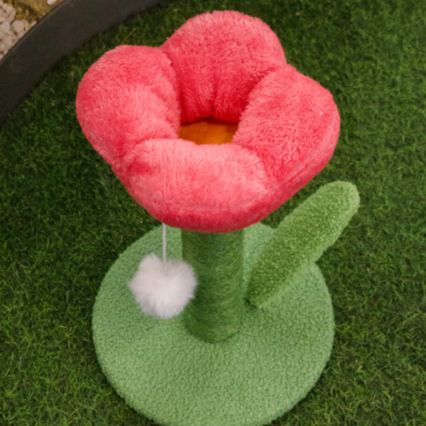 Pawsometime Katzenkratzbaum Flower, Tulpenform Katzenspielzeug, Sisalsäule Mit Plüschball, Für Wohnungskatzen – Bild 4