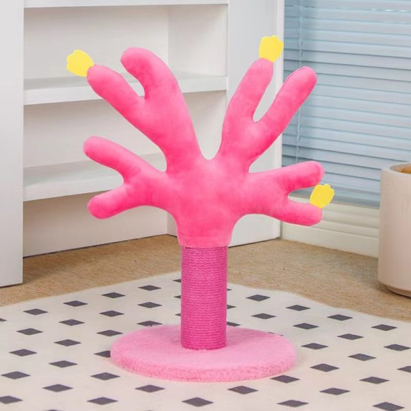 Sisalstamm Kratzbaum, Korallen Katzenkratzsäule Rosa, Stabil und Langlebig für kleine Katzen und Kätzchen – Bild 2