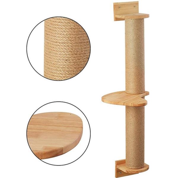 Pawsometime Kratzbaum Wand, Katzenkratzsäule mit Katzenjumping-Plattform, Strapazierfähiger Juteseil – Bild 3