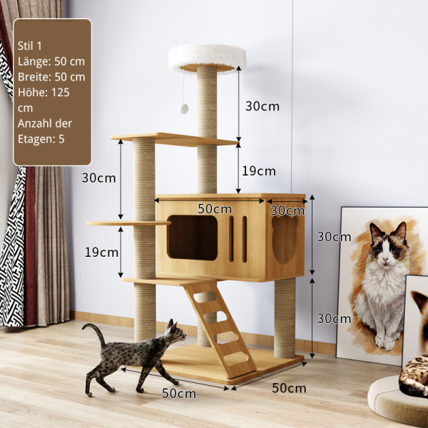 Katzenbaum Groß, Katzenbäume mit Ball Katzenspielzeug, Katzenmöbel Für große Katzen, Mehrstöckig – Bild 2
