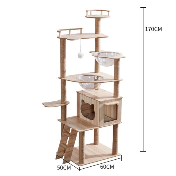 Katzenbäume, Cat Trees and Towers mit Höhle, Spielzeug und Zubehör, Katzenmöbel aus Holz, stabil, mehrere Katzen – Bild 2