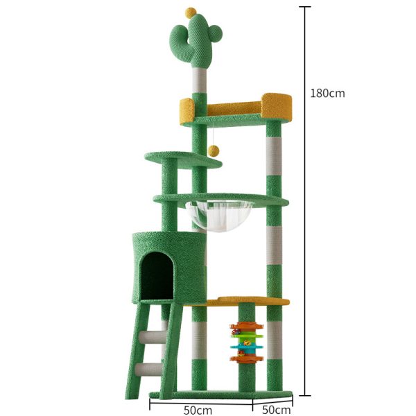 Katzenbaum Groß, Kaktus Katzenbaum, Alles-in-einem Katzenmöbel mit Spielzeug,  Mehrstöckiger Katzenturm für Große Katzen – Bild 2