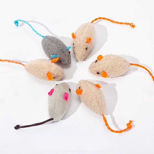 Katzenspielzeug Maus, Plüschfedern mit leuchtenden Farben, interaktiv zum Kauen und Spielen (1 Stück) – Bild 2