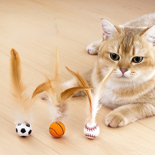 Spielball Katzen, elastisches Badmintonspielzeug, interaktiver kreativer Sportball zum Selbstunterhalten – Bild 5