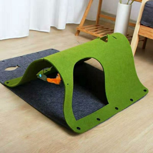 Katzentunnel Filz zelt waschbar Katzenbett DIY Labyrinth faltbar für das Spielen zu Hause, Kratzfest – Bild 3
