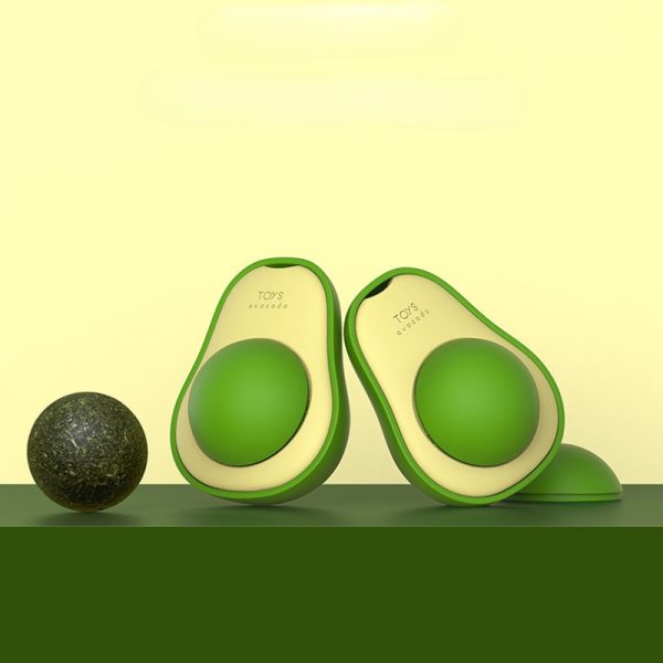 Catnip Toys Avocadoschalen, Wiederholte Verwendung Leckbälle, Indoor-Spielzeug, Selbstunterhaltung und Entspannung – Bild 2