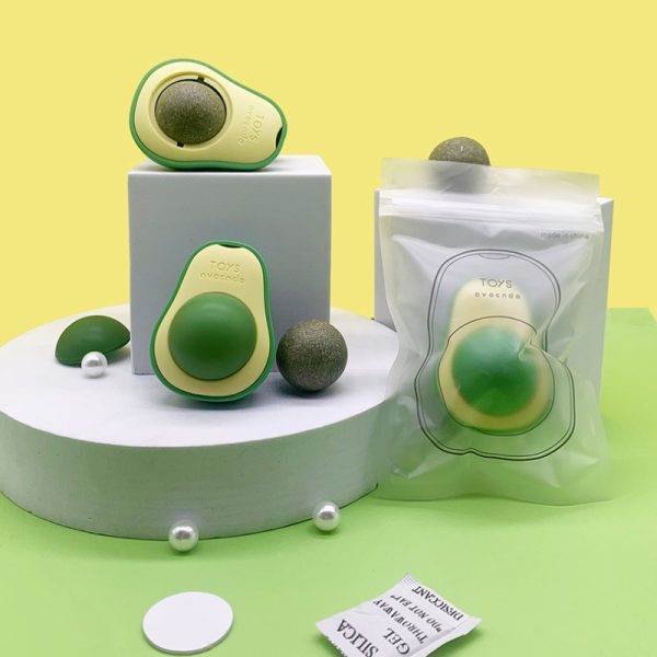 Catnip Toys Avocadoschalen, Wiederholte Verwendung Leckbälle, Indoor-Spielzeug, Selbstunterhaltung und Entspannung – Bild 4