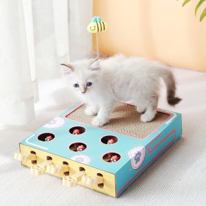 Katzenspielzeuge Wellpappe Katzenkratzbrett, Maulwurfspiel, kann Krallen schärfen, hochinteraktiv