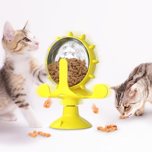 Katzenspielzeug Windmühle Drehteller auslaufendes Futterspielzeug, pädagogische Interaktion, Slow Food – Bild 3