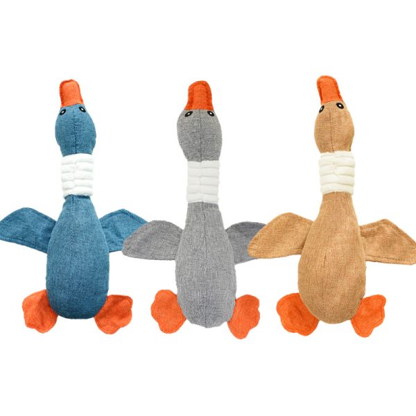 Hundespielzeug Quietsch, Gans Plüschtier, Kauspielzeug Hund, Backenzahn Langeweile lindern Entspannen (1 Stück) – Bild 5