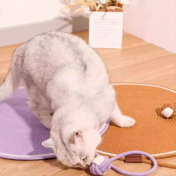 Kratzbrett Katzenform, Schlafmatte für Katzen, Langlebiges Katzenspielzeug, Braun oder Lila – Bild 3