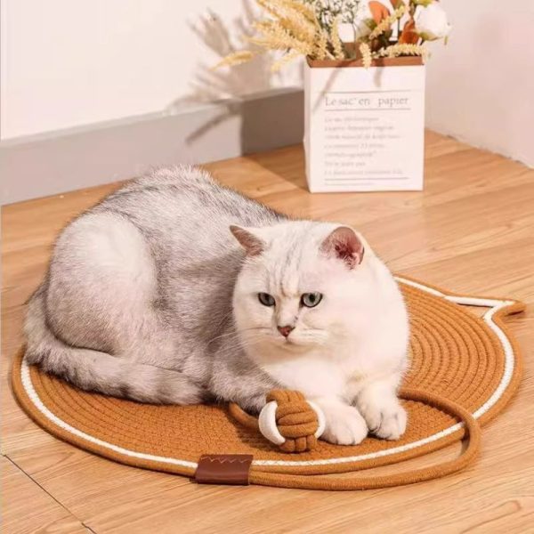 Kratzbrett Katzenform, Schlafmatte für Katzen, Langlebiges Katzenspielzeug, Braun oder Lila – Bild 5