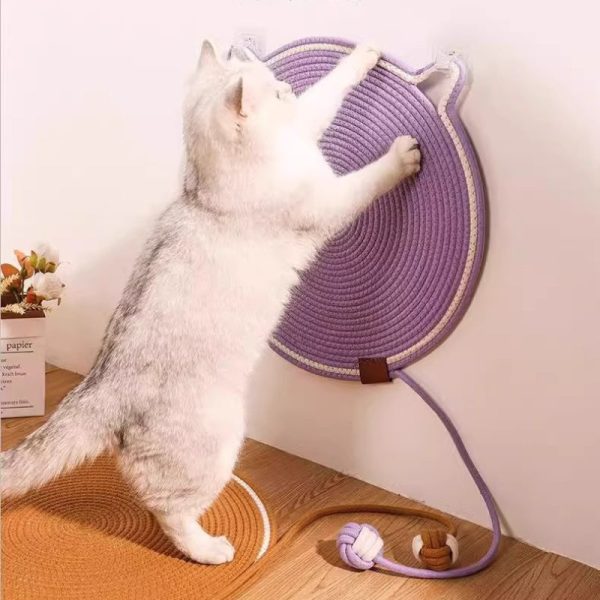 Kratzbrett Katzenform, Schlafmatte für Katzen, Langlebiges Katzenspielzeug, Braun oder Lila – Bild 4
