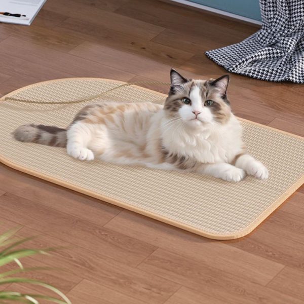 Katzen Kratzteppich, Kratzmatte aus Sisal, mit interaktives Ballspielzeug für Katzen, Kratzschutz für Möbel – Bild 2