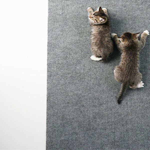 Kratzteppich Katze, Langlebiger und strapazierfähiger Kratzwand Katze, einfach zuschneidbar, Grau – Bild 3
