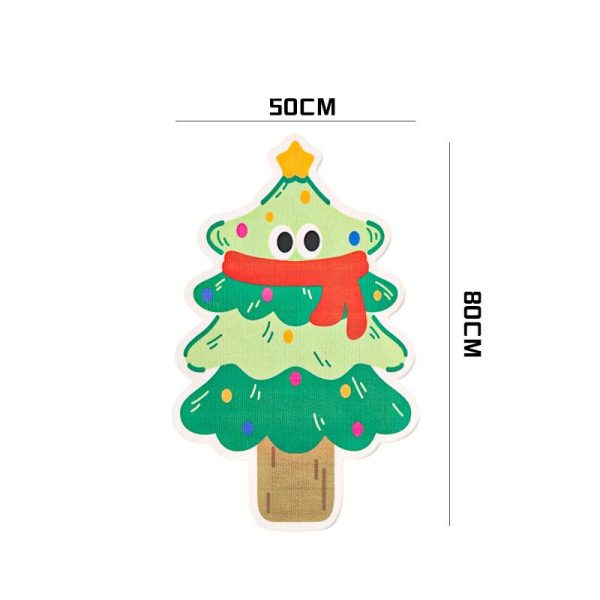 Kratzmatte Wand, Katzenkratzmatte im Weihnachtsbaum-Design, Kratzteppich für Sofa Möbel Tür Kratzschutz, 50x 80cm – Bild 2