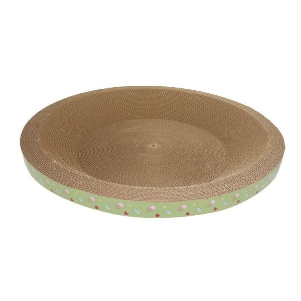 Katzen Kratzbrett Pappe, Kätzchen-Schlafnest, Rund und Oval, Katzenspielzeug aus Wellpappe, hellem Grün – Bild 2