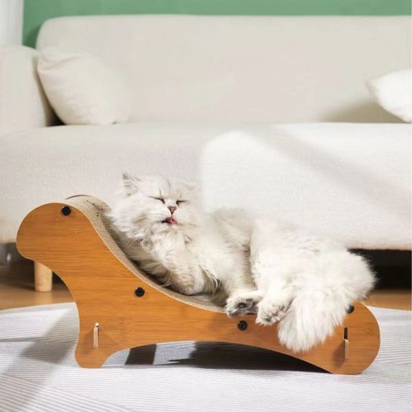 Kratzbrett Katze Pappe, Kratzpappe in Sofa-Form, Robustes Wellpappenmaterial zum Schutz der Katzenkrallen – Bild 3