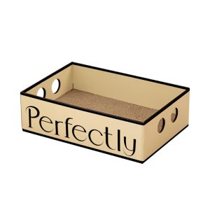Katzen Kratzpappe, Box Kratzbrett für Katzen aus Wellpappe, Multifunktionale Katzenkorb und Kratzspielzeug