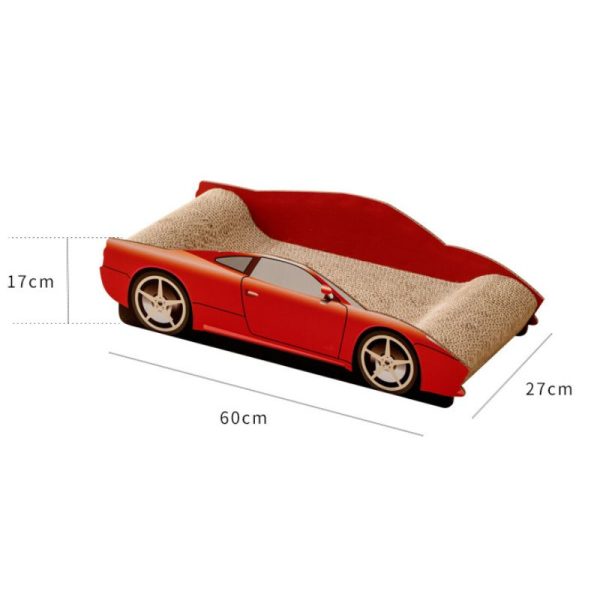 Katzen Kratzbrett Pappe, Rennwagen-Design Katzenkratzbrett aus Wellpappe, langlebig für Katzen zum Kratzen und Spielen – Bild 2