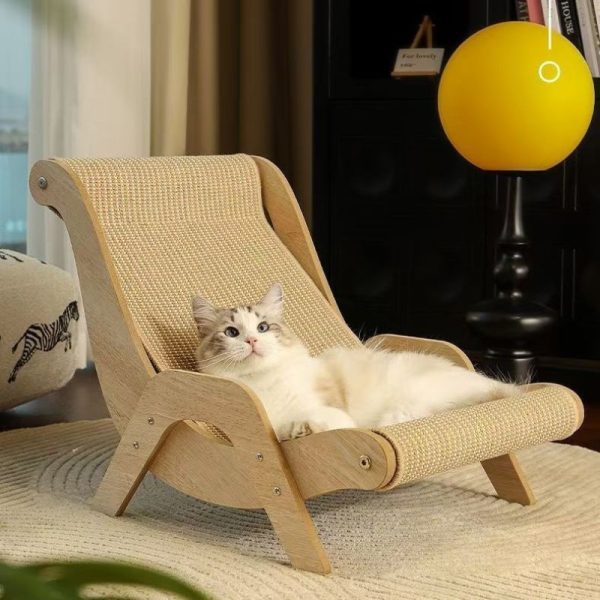 Kratzmöbel Katze, Katzenkratzplatte im Liegesessel-Design, Robuste und langlebige, Geeignet für Katzen bis 10 Kilogramm – Bild 3