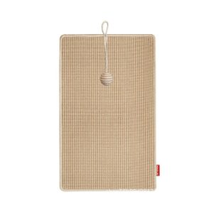 Kratzteppich Katze, Katzenkratzteppich aus Jute, atmungsaktiv und kühl, mit Sisalball-Anhänger für zusätzlichen Spaß