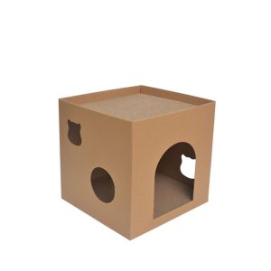Katzen Kratzpappe, Kratzbrett aus Pappe für Katzen, Stehendes Kratzmöbel aus Wellpappe für Kratzen und Entspannen