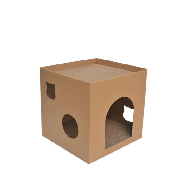 Katzen Kratzpappe, Kratzbrett aus Pappe für Katzen, Stehendes Kratzmöbel aus Wellpappe für Kratzen und Entspannen